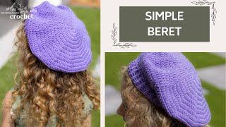 How to Crochet a Beret Easy Hat Pattern Step by Step Tutorial [upl. by Lohse376]