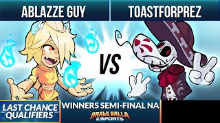 Ablazze Guy vs Toastforprez  Winners SemiFinal  BCX Last Chance Qualifier 2021  NA 1v1 [upl. by Channing]