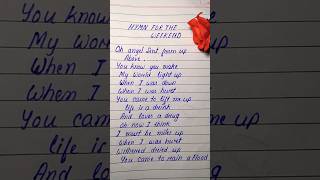 Hymn for the weekend ❤ youtubeshorts lyrics handwriting coldplay [upl. by Raimondo]