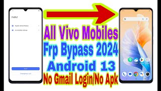 All Vivo Android 13 Frp Bypass  New Trick 2024  Reset FrpNo PcBypass Google Account 100 Working [upl. by Earlene]