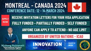 FULLY FUNDED CONFERENCE IN CANADA FOR 2024  NO AGE LIMIT ANYONE CAN APPLY HOSTED BY UN  ICAO [upl. by Isma268]