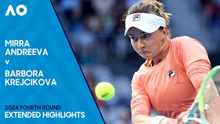 Mirra Andreeva v Barbora Krejcikova Extended Highlights  Australian Open 2024 Fourth Round [upl. by Euqinamod]