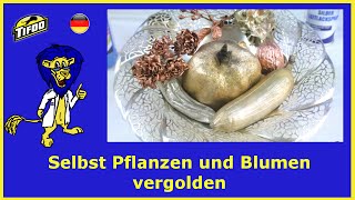 Selbst Pflanzen amp Blumen vergolden  versilbern  Galvanoplastik selbst gemacht [upl. by Amir]