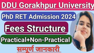 DDU PhD RET Admission 2024 Fees Structure Full Time PhD Practical amp Non Practical [upl. by Ierbua]