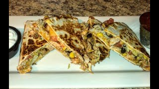 Chipotle chicken Quesadillas Qdoba Style [upl. by Naitsirhk481]