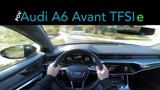 2021 Audi A6 Avant TFSI e plugin hybrid 367 hp quattro  POV test drive [upl. by Ahsyat]