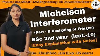 Michelson Interferometer Designing of Fringes lect 10  optics [upl. by Derk367]