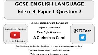 GCSE English Language  Edexcel Paper 1 Section A Question 2 [upl. by Siramaj604]