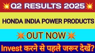 Honda India Power Q2 Results 2025 🔴 Honda India Power Results 🔴Honda India Power Share Latest News [upl. by Salomon]