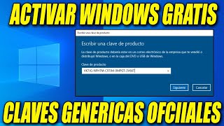 LISTA DE CLAVES GENERICAS OFICIALES PARA ACTIVAR WINDOWS 10 Y 11 GRATIS DE FORMA LEGAL EN 2024 [upl. by Surbeck]