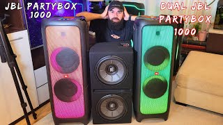 JBL Partybox 1000 VS JBL Partybox 1000 with 2 subwoofers [upl. by Atinehc]