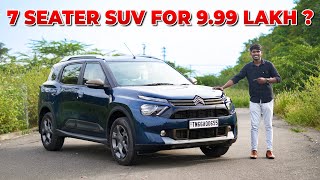 999 லட்சத்துக்கு 7 Seater SUV கிடைக்குமா   Citroen C3 Aircross Review in Tamil [upl. by Linehan]