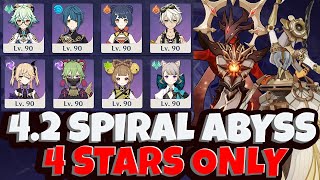 Spiral Abyss Floor 12 With 4 Star Teams  42 Genshin Impact [upl. by Concepcion]