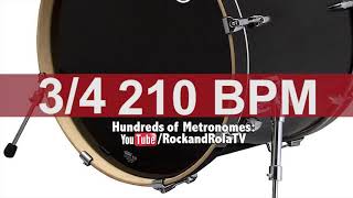 🔴 210 BPM 34 Kick Drum Metronome [upl. by Dranyam]