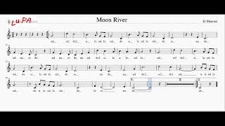 Moon River  Flauto dolce  Note  Spartito  Karaoke  Canto  Instrumental [upl. by Freeland858]