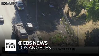 Person killed in rollover crash in Pacoima [upl. by Chara]