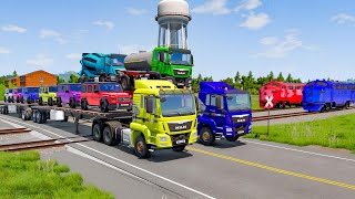 Flatbed Truck Mcqueen  Transportation with Truck  Pothole vs Car  BeamNGDrive [upl. by Sremmus819]