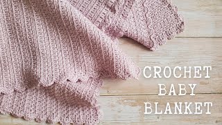 Easy Crochet Baby Blanket  Stepbystep Tutorial [upl. by Herrle]