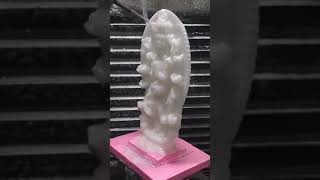 White jade statue of Avalokitesvara with Thousand guanyin buddha statue gems cnc [upl. by Mallorie]