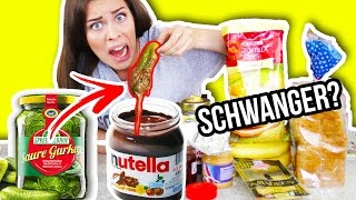 SCHWANGERE 👶🏻 FOOD KOMBINATIONEN TESTEN 😱 Ekliges Essen im Live Test [upl. by Yecnahc]