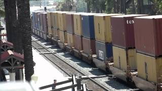 BNSF Metrolink Amtrak Surfliner Trains at Fullerton [upl. by Ecirtram]