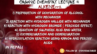 Alkene Part 2  Preparation and important Reactions Hydroboration  Hydroxylation  Bsc [upl. by Eiroj426]