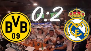 REAL MADRID CHAMPIONS GOALS REACTIONS amp TEARS  UCL Final 20 vs Dortmund  Peña Madridista NYC [upl. by Afatsuom]