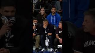 Kylian Mbappe sitting courtside at Nets Game shorts [upl. by Ahsimot]