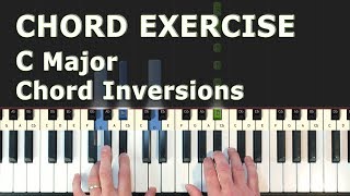 Chord Inversions  C Major  EASY Piano Tutorial  Exercise  Synthesia [upl. by Alial]