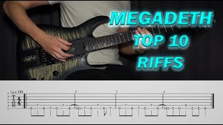 Megadeth  Top 10 Riffs With Tabs [upl. by Nevram]