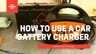 How To Charge A Car Battery  Halfords Charger [upl. by Inavoj]