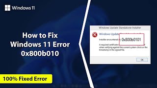 Quick and Easy Fix Windows Error 0x800b0101  How to Fix Windows Error 0x800b0101  Windows Error [upl. by Ekrub]