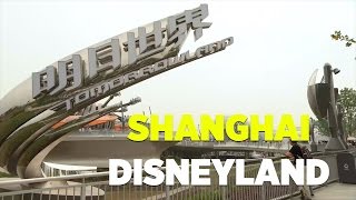 Tomorrowland overview with TRON Buzz Lightyear rides at Shanghai Disneyland [upl. by Vanna183]