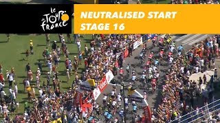 Neutralised start  Stage 16  Tour de France 2018 [upl. by Giarc285]