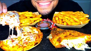 ASMR Pizza Hut Melts Fries Cheese Pizza Ranch Sauce Eating NoTalking Mukban [upl. by Edmund148]