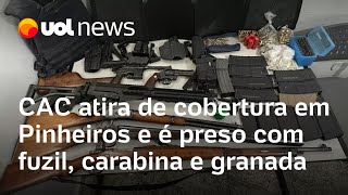 CAC atira de cobertura em Pinheiros e é preso com fuzil carabina e granada [upl. by Sauncho]