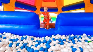 Vlad and Niki play in Inflatable Castle and other funny challenges for kids [upl. by Attebasile]