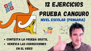 12 ejercicios prueba canguro matemático 2017 nivel escolar primaria [upl. by Lail56]