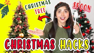 Testing Christmas 🎄🎅🏻 Hacks by 5 Min Crafts spoon se Christmas tree 🤩 [upl. by Nwonknu860]