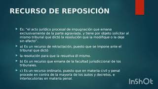 Recurso de reposición  pregunta examen de grado derecho procesal [upl. by Hashum]