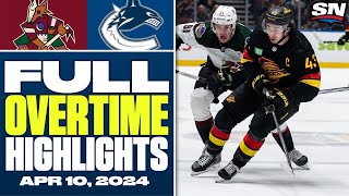 Arizona Coyotes at Vancouver Canucks  FULL Overtime Highlights  April 10 2024 [upl. by Resiak598]