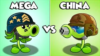 Plants vs Zombies 2 MEGA GATLING PEA vs CHINA GATLING PEA [upl. by Gnoud]