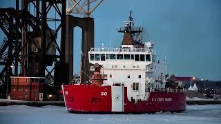 USCGC Mackinaw upbound in the Soo Lock Canal [upl. by Marcel]