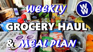 Weekly Grocery Haul🛒 Points Included ➕✨FAMILY FRIENDLY✨ Weight Watchers Meal Plan for the Week 😋 [upl. by Dugas660]