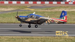 4K 2 SIAI Marchetti S208M Italian Air Force MM62003 MM61936 departure RAF Fairford RIAT 2023 [upl. by Lurline]