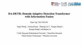 CVPR 2023 DADETR Domain Adaptive Detection Transformer with Information Fusion [upl. by Areyk]