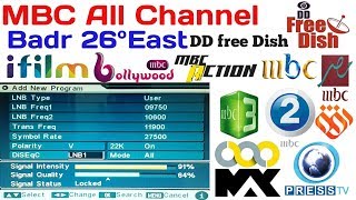 Badrsat 26°East Full Channel List  Mbc All Channels  Mpeg2 Receiver [upl. by Thorsten652]