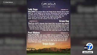 Coachella 2025 announces lineup with Lady Gaga Green Day Post Malone among headliners [upl. by Joub346]