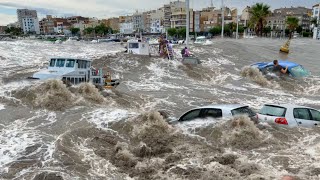 Chaos in Spain Half the city in Tarragona was swept into the sea by a Floods [upl. by Llertniuq]