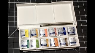 Unboxing and Swatching a Windsor amp Newtons Cotman Pocket Box Travel Palette [upl. by Nalhsa520]